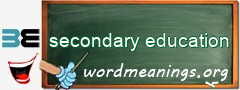 WordMeaning blackboard for secondary education